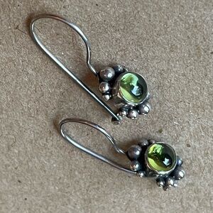 Green Forsterite and Sterling Silver earrings